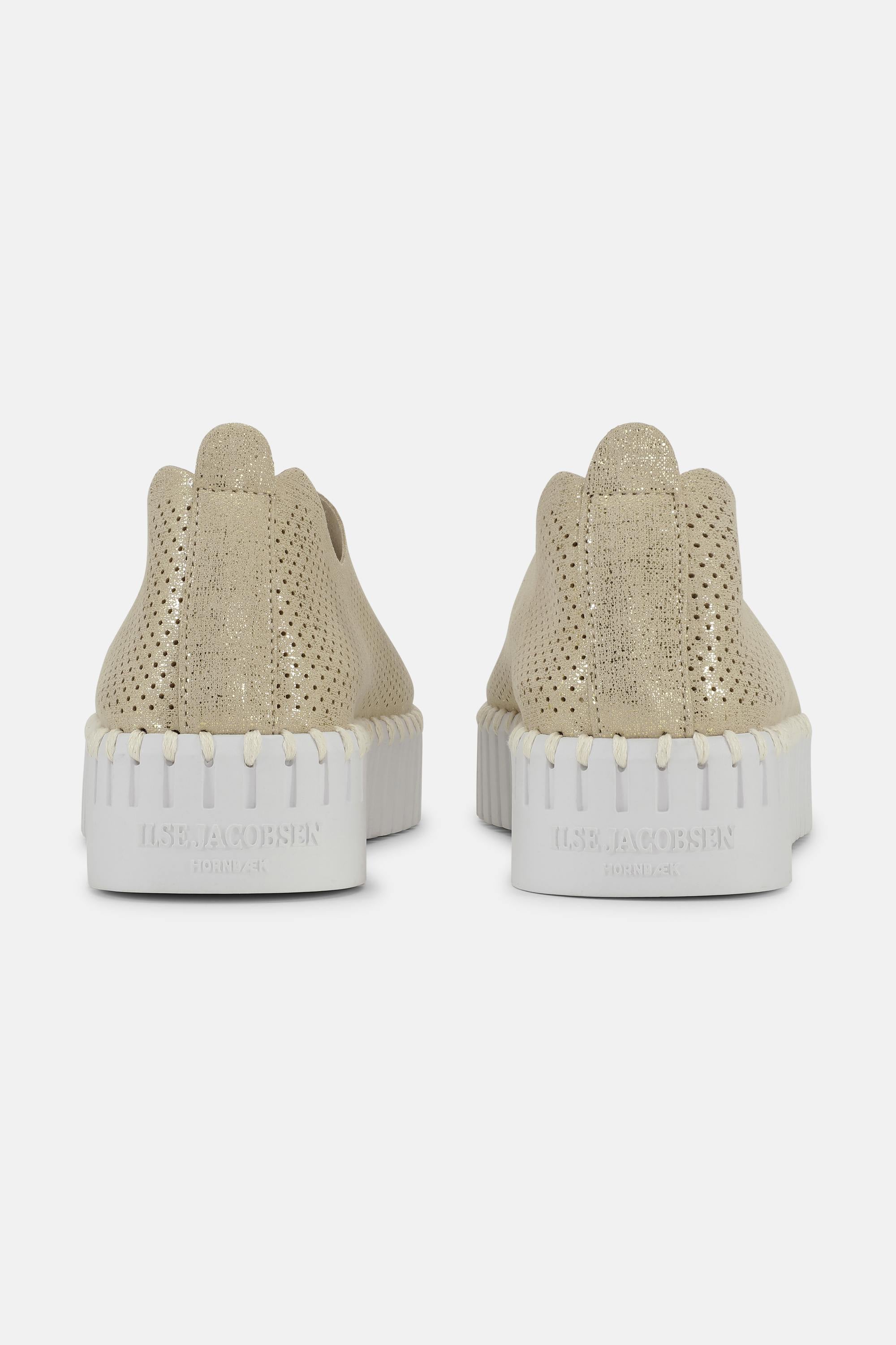 Tulip Plateauschuhe Glitter - Platin White